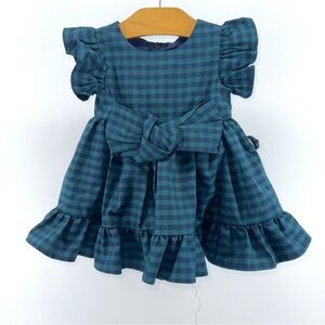 Popatu Baby Girl's Plaid Holiday Christmas Dress